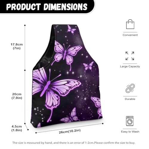 Image of ZUXONGSY Butterfly Yarn Bags for Crocheting Organizer Knitting Bag Yarn Storage Shelves Yarn Project Bag Travel Crochet Tote Bag,Small