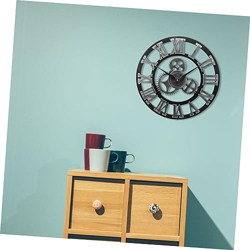 Horloge murale industrielle pour salon et cuisine design loft créatif 40cm - 3