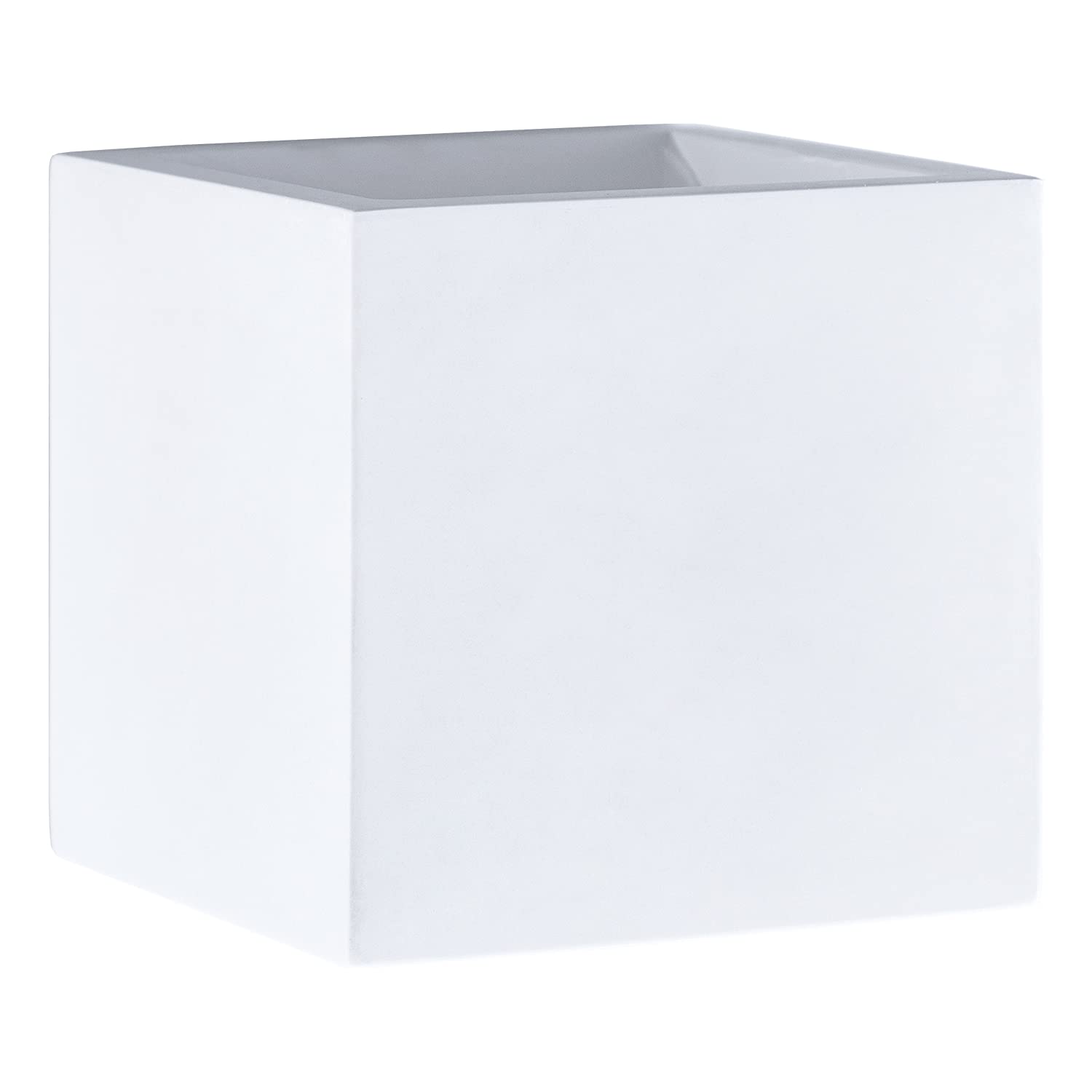 Paco Home Wandleuchte Innen Wandlampe Flur Würfel Lampe Indirektes Licht Up Down Effekt G9 Gemütliche Atmosphäre, Leuchtmittel: ohne Leuchtmittel, Farbe: Gips-Weiß Übersteichbar