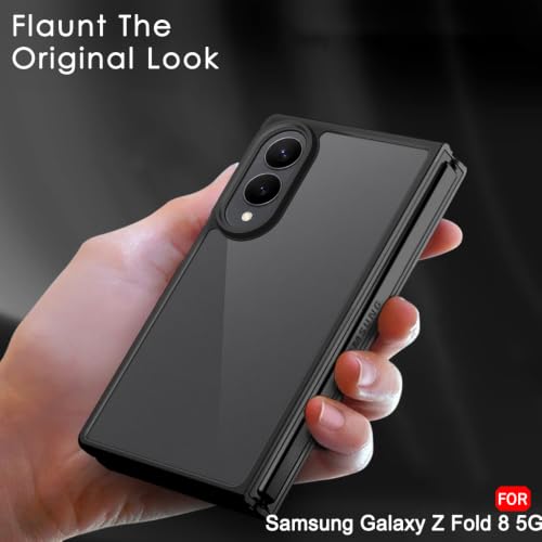 Image of TheGiftKart Hybrid Shockproof Back Cover Case for Samsung Galaxy Z Fold 8 5G | Camera Protection Module | Hard Back Cover Case for Samsung Z Fold8 (PC & TPU, Translucent Smoke Matte Back, Black Sides)