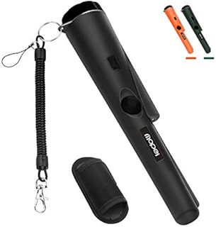 MoPei Handheld Pinpointer Metal Detector for Starters or Kids Treasure Hunting, Water-Resistant and 360° Detection Area, Comes with Belt Holster (Black)