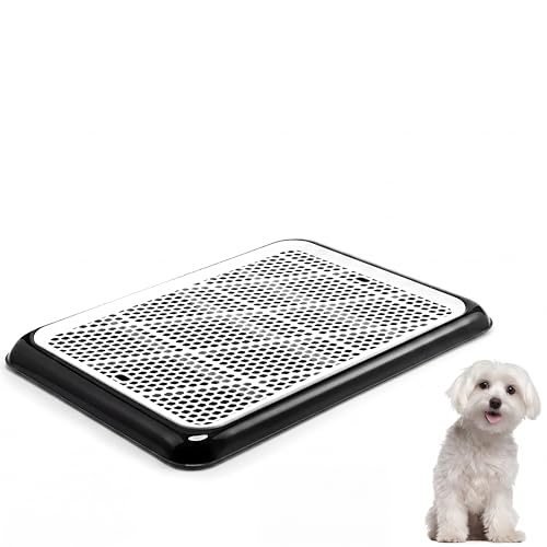Image of Mifoci Dog Pee Pad Holder Potty Tray Portable Dog Litter Box Toilet Training for Indoor Outdoor Small Medium Large Pet Puppy(Black,19.69 x 14.17 Inches,1 Pcs)