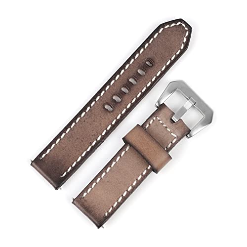 Correa de reloj cuero amarillo de 24mm para el día a día