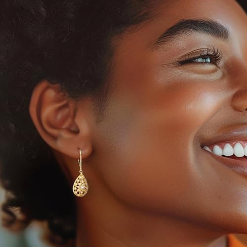 Ross-Simons 0.10 ct. t.w. Diamond Openwork Teardrop Earrings in Sterling2