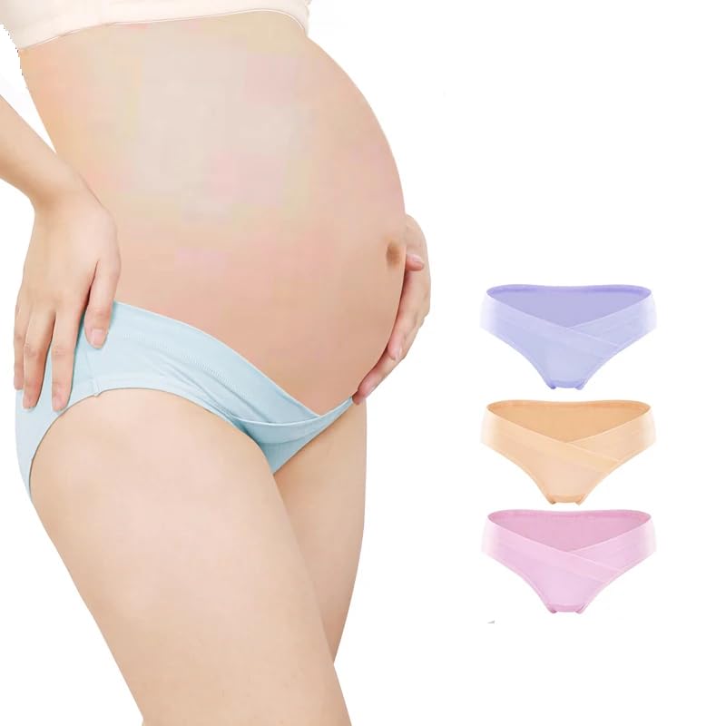 Maternity Underwear Seamless, Pregnancy Panties Postpartum Maternity Underwear Under Bump Pack of 3-image-21