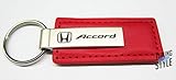 Au-TOMOTIVE GOLD Honda Accord Red Leather Car Key Chain, Official Licensed