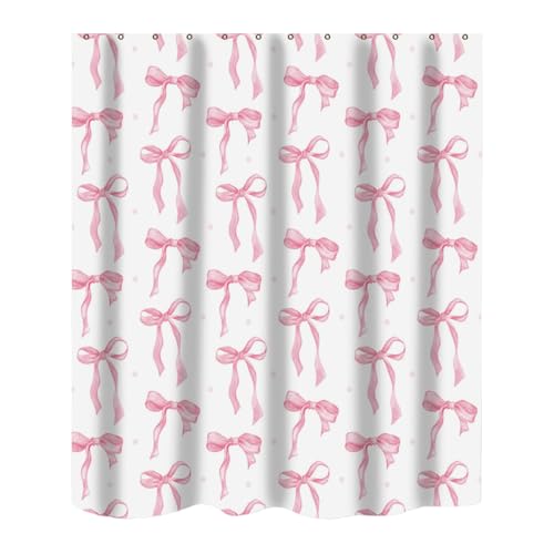 Rideau de douche imperméable 180cm en polyester motif nœud papillon - 2