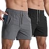 Paquete de 2 Shorts Atléticos para Hombre de 5 Pulgadas con Bolsillos con Cremallera para Gimnasio y Running 2
