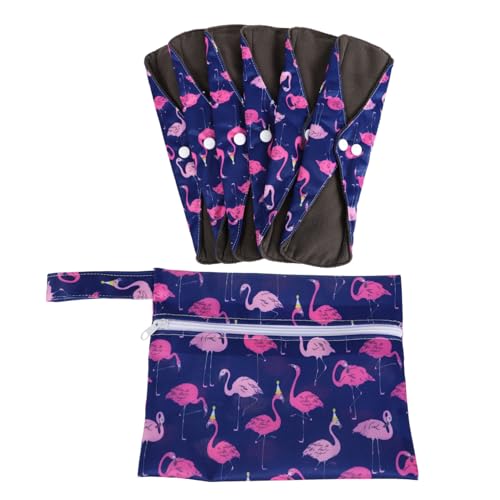 HIAKDOFT Compresas Sanitarias Reutilizables Lavables con Bolsa Grandes para Mujer Absorción Alta y Cómoda para Periodo y Postparto