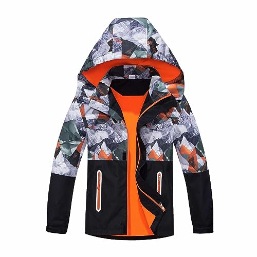 Kids Boys Girls Hooded Coats Toddler Baby Fall Winter Jackets Outerwear Clothes Windbreaker Zip (Orange, 3-4 Years)
