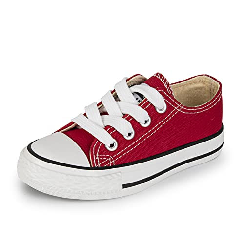 Bravizer Boy And Girls Low Top Sneaker Lace-Up Canvas Kids Toddler Shoes #TOP11
