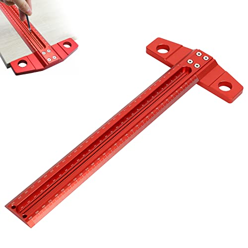 Trazador de línea Tipo T para carpintería, Calibre de 90 Grados, Regla de Arquitecto, escuadra en T, 600 mm para carpintería, diseño y Herramientas de medición (300 mm)