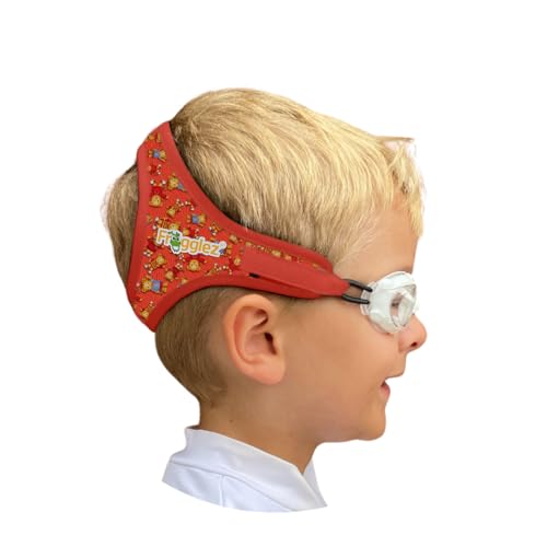 Frogglez Kids Swimming Goggles – Anti-Fog, Leakproof, Ages 3–10, 100% UV Protection, Soft Pain-Free Strap, No Hair Pulling, No Squished Eyes/Ears, Parent-Approved Comfort & Safety, Daniel Tiger, Red