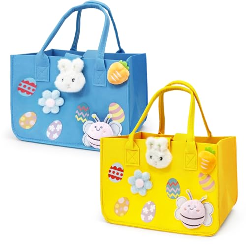 Sacs cadeaux de Pâques en feutre aux finitions soignées lot de 2