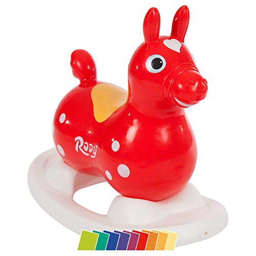 Gymnic 80.01 Inflatable Rocking Rody Rider with Base, Red/Yellow