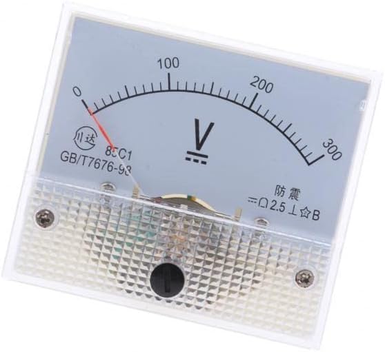 2x85C1 DC Rectangle Ammeter Amp Current Tester Analog Panel Voltmeter 0-300 V