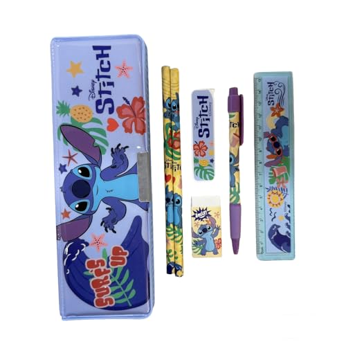Image of Stitch 7 pcs Stationery SetSchool Supplies Kit Multicolor Return Gift for Kids Age 3 Years +