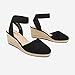DREAM PAIRS Women's Elastic Ankle Strap Espadrilles Wedge Sandals,Size 6.5,Black,AMANDA-1