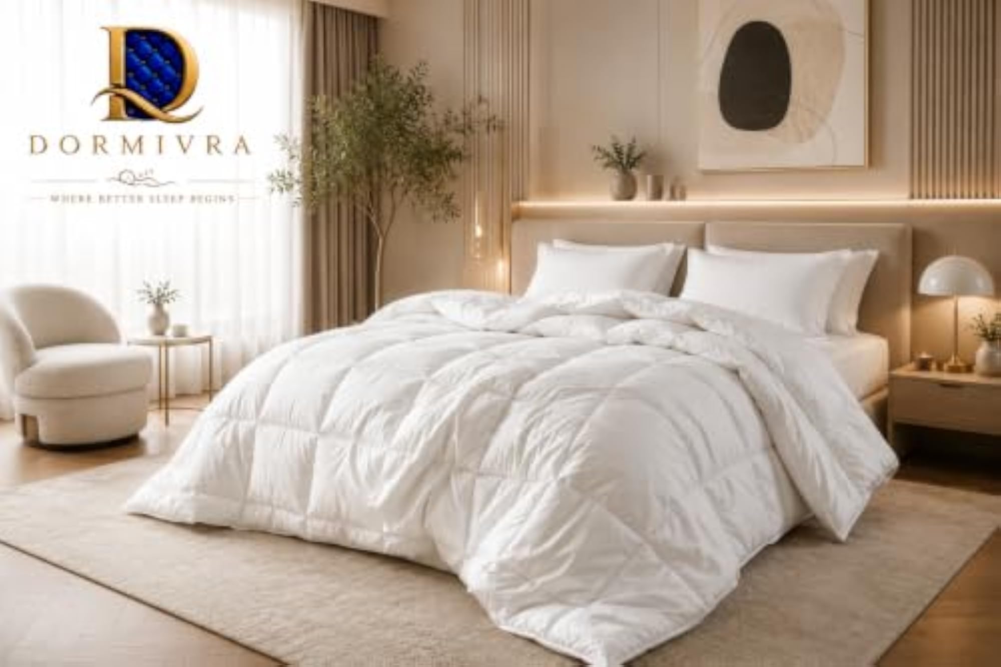 500 GSM Premium Microfiber Comforter, White
