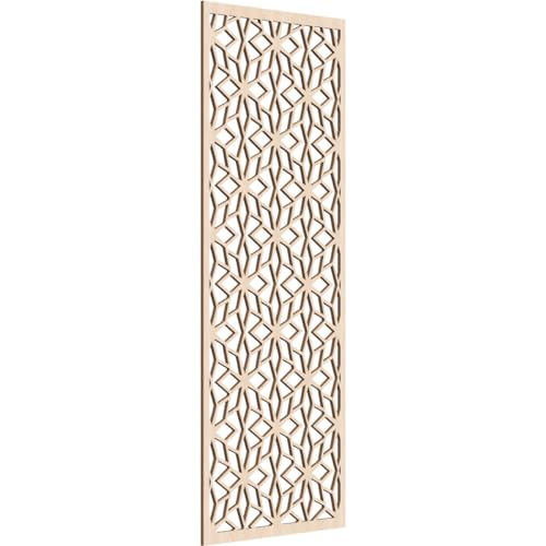 Image of 25 3 /8 inchW x 64 3 /8 inchH x 3 /8 inchT Lake Decorative Fretwork Wood Wall Panels, Red Oak