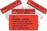 RV Setup Checklists: 3 Waterproof Quick Reference for Arrival, Hookups, Departure, RV Travel Packing, Critical Topics, Online Resources – Avoid Costly Mistakes, Save Time, Stay Safe, Camping Checklist
