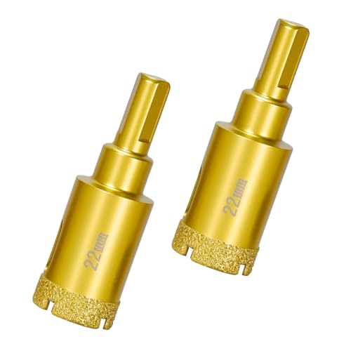 Diamond Hole Saw Bits,Tile Hole Saw Kit 7/8" Diamond Core Drill Bit 2pcs for Porcelain, Tile, Ceramic, Glass, Tile,Granite,Stone,Marble 22mm