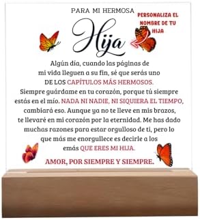 Lampara Personalizada Para Mi Hija, Regalos Para Mujer, A Mi Hija...