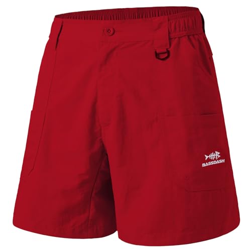 BASSDASH Men's Fishing Shorts UPF 50+ Water Resistant Quick Dry Hiking Cargo Shorts with Multi Pocket 6"