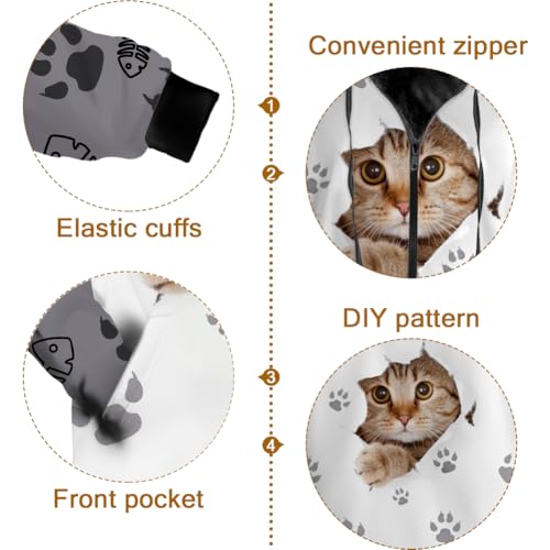Cat Jacket for Men Women Paw Coat Hoodied Sweatshirts Zip Up Hoodies4