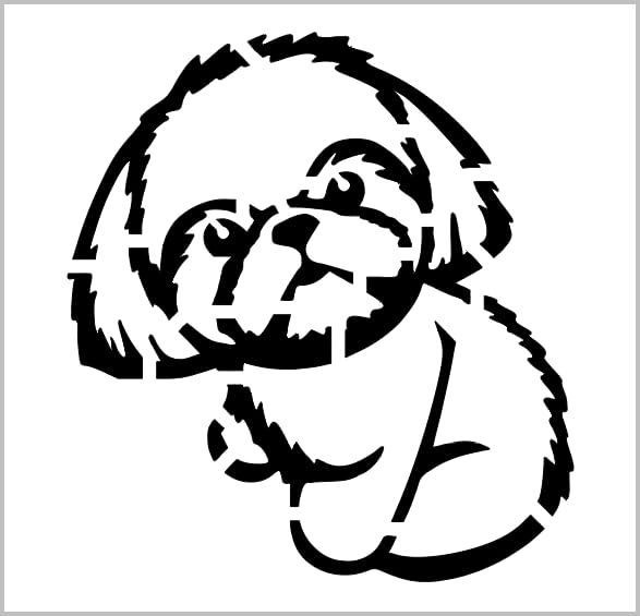 Amazon.com: Shih Tzu Stencil 4 Inch Dog Breed Face Reusable Sheet for ...