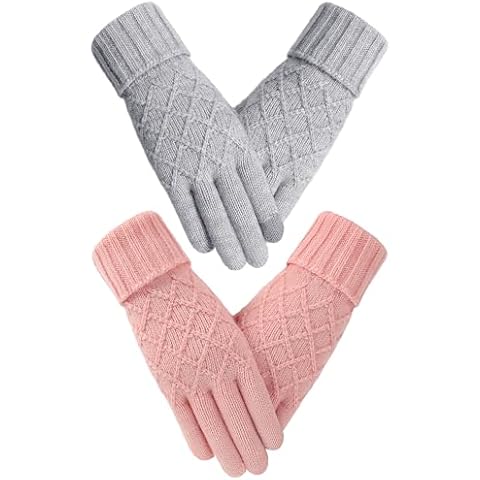 Tavaleu Winter Gloves for Women - Thermal Touchscreen Womens Gloves Knit Elastic Soft Gloves for Cold Weather Cover