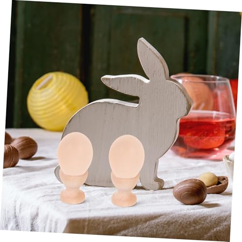 Sosoport 12 Stück Teiliges Holz Eierbecher Set Natürliche Oberfläche Multifunktional Dekorativ für Ostern DIY Basteln Küchen Tischdekoration – Bild 6