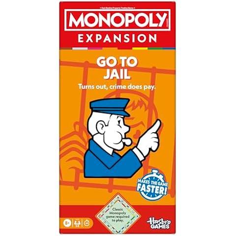 Monopoly Go to Jail Expansion | Add More Fun to Classic Monopoly Game and Play Faster | Ages 8+ | 2-6 Players | 40 Mins. | Family Board Games Cover