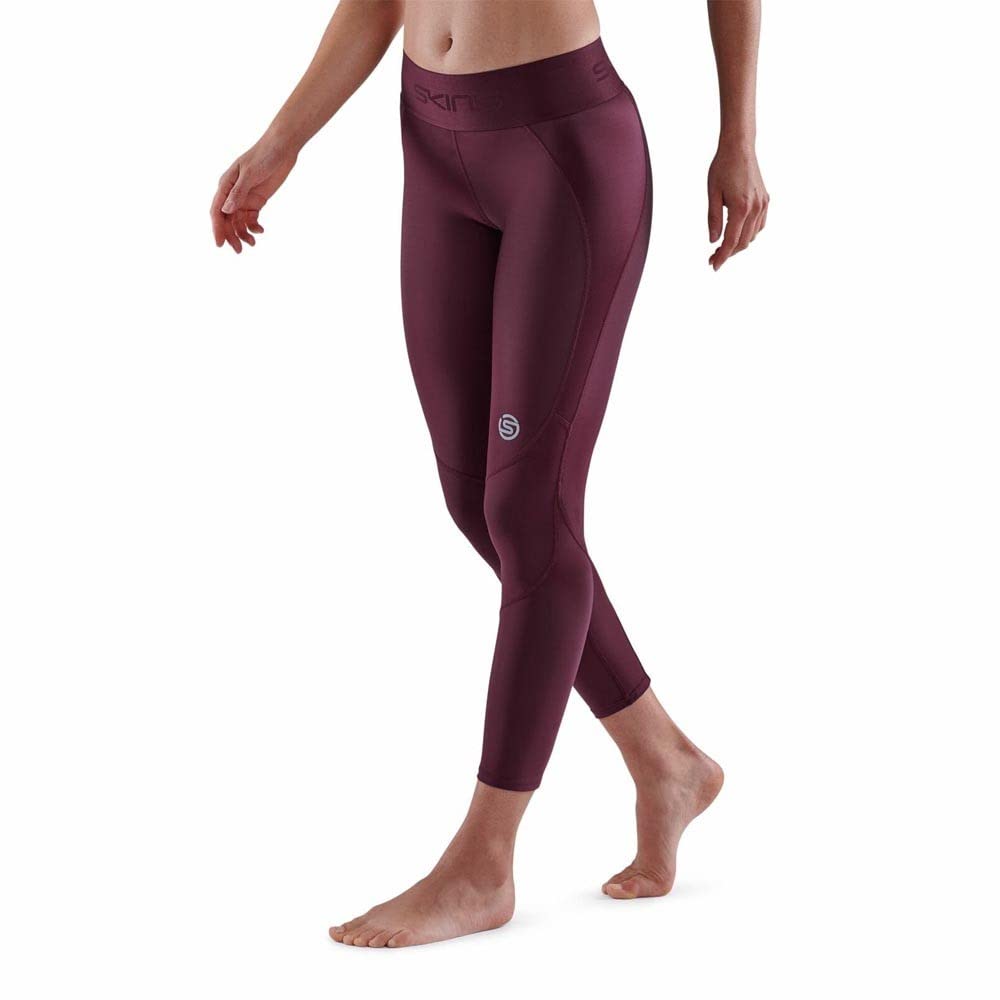 Skins Series-3 długie legginsy damskie burgundy rozmiar XS 2021 spodnie do biegania