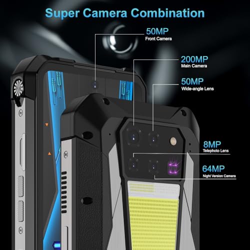 Image of Unihertz Tank 3 Pro 5G Rugged Phone: 200MP + 64MP Night Vison Camera: IR Blaster Remote: 100 Lumens DLP Projector: Camping Light: 16Gb + 512Gb: 6.79 inch FHD+: Large 23800mAh Battery