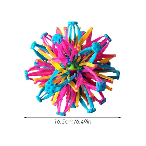 28.45 Cm Erweiterbares Ball Spielzeug Mit Licht - Expandable Hand Fangen Atmen Blume Sensorik Hoberman Sphere Spielzeug in Blauer Farbe