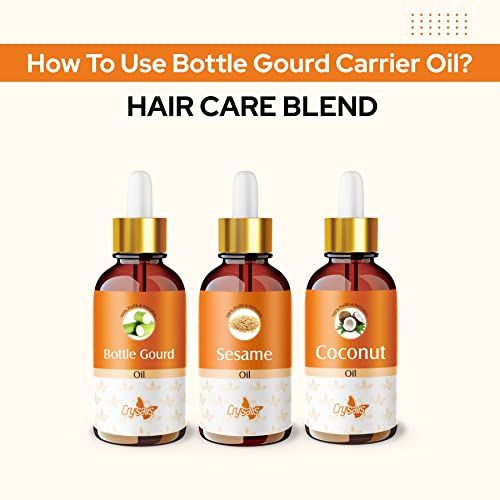 Image of Crysalis Bottle Gourd (Lagenaria Siceraria) Oil|100% Pure & Natural Undiluted Essential Oil Organic Standard For Skin & Hair Care|Therapeutic Grade Oil, Reduces Hair Frizziness - 30ML With Dropper