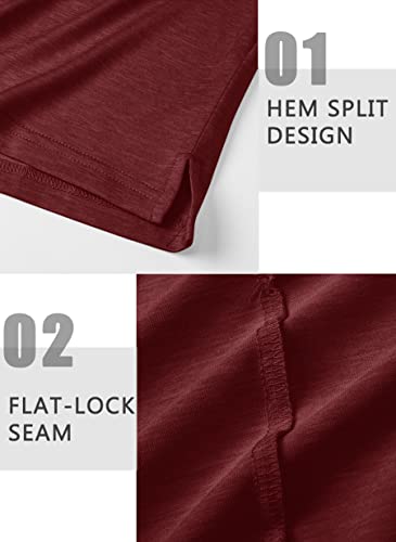 Tacvasen Men's Golf Shirt Short Sleeve Casual Performance Classic-Fit Collared Polo Shirt Wine Red, L #TOP5