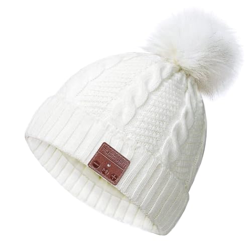 Bonnet Bluetooth femme écouteur stéréo sans fil et bonnet musique hiver chaud