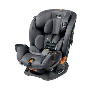 Chicco OneFit ClearTex All-in-One Car Seat, Slim Design, Rear-Facing Seat for Infants 5-40 lbs., Forward-Facing 25-65 lbs., Booster 40-100 lbs., Convertible Car Seat | Slate/Grey