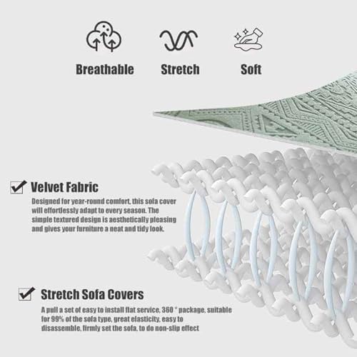 Housse canapé d'angle en velours extensible pour salon sectionnel en L - 8