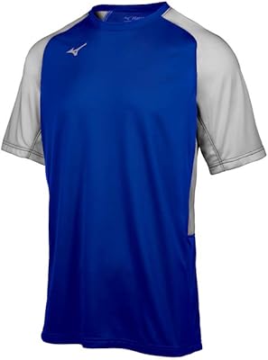 Mizuno Aerolite Crew Baseball Jersey, Royal-Grey, Small