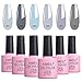 Produktbild AIMEILI UV LED Gellack mehrfarbig ablösbarer Gel Nagellack Grau Gel Nail Polish Set - 6 x 10ml - Kit Nummer 25