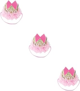 TOYANDONA 3 Peças Tiara De Bebê Chapéu Tiara Infantil Coroa Laço De Cabelo De Bebê Laços De Cabelo Infantil Coroa De Bebê Tiara De Aniversário Infantil Cocar De Aniversário De Bebê As