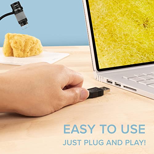 Plugable Usb Digital Microscope With Flexible Arm Observation Stand Compatible With Windows, Mac, Linux (2Mp, 250X Magnification) #TOP2