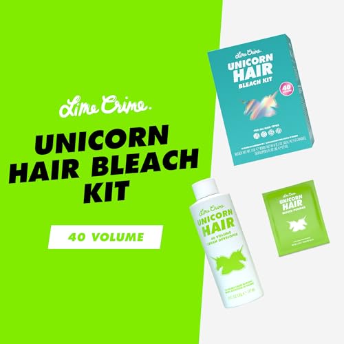 Lime Crime Unicorn Hair Bleach Kit - Includes 40 Volume Cream Developer & Bleach Powder - Lightener for Dark Hair - Bleaching Powder Lightening Kit - Thumbnail 2