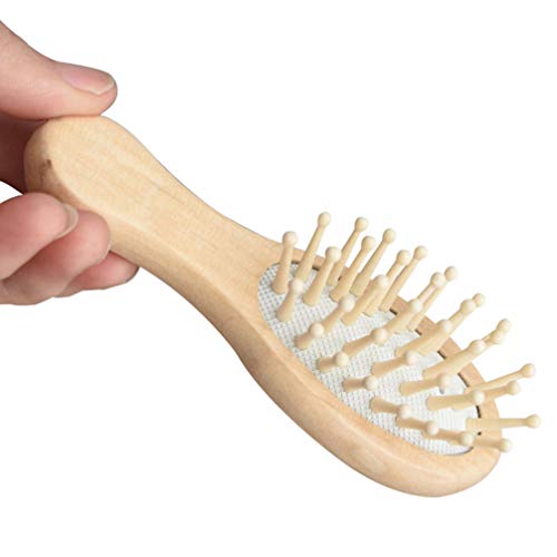 Healifty Wooden Massage Comb Hair Brushes Mini Scalp Massage Brush Salon Combs Hair Curling Hairdressing Tool for Women Men - Image 2