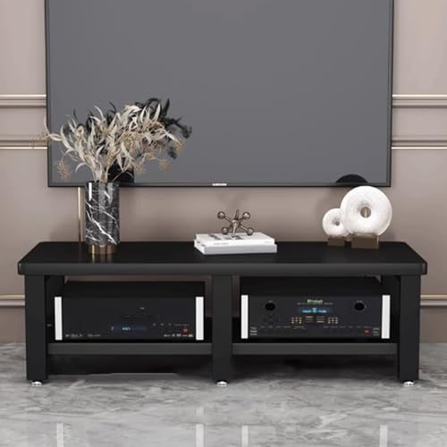 Soporte Altavoces de 2 Capas en Madera E1 Negro para Torre de Audio 2