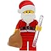 Produktbild LEGO Figur Weihnachtsmann Santa Christmas City mit Geschenkesack und Glitzer Rute Stab Schwert