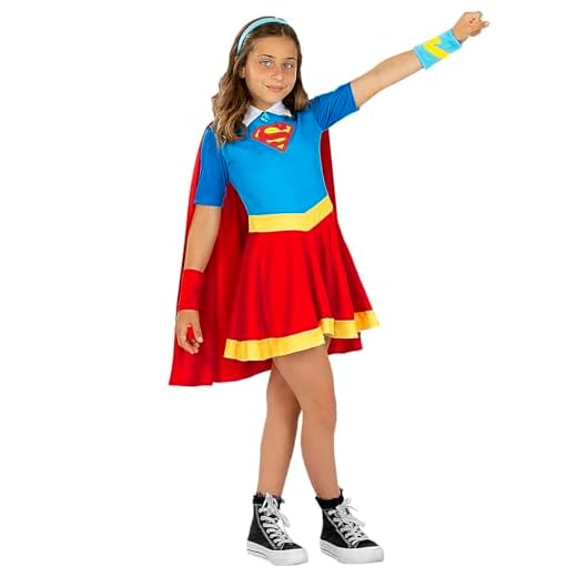 Funidelia | Disfraz de Supergirl Super Hero Girls para niña Kara Zor-El, Superhéroes, DC Comics - Disfraces para niños, accesorios para Fiestas, Carnaval y Halloween - Talla 3-4 años - Rojo